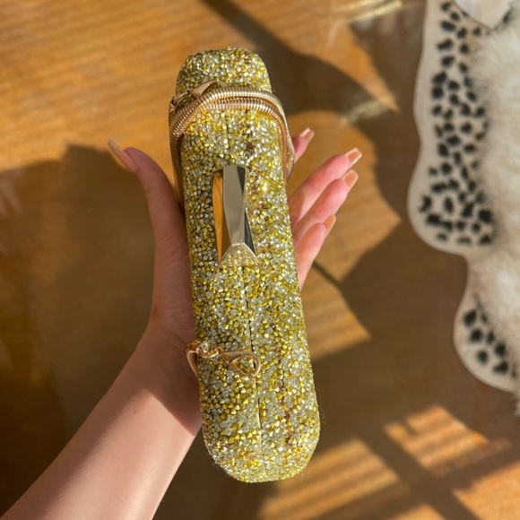 GOLD 🤩GLITTER ⭐️EVENING BAG & CLUTCH 💫SAKS FIFTH AVENUE 🥂SUMMER SOLSTICE✨ - Picture 4 of 10